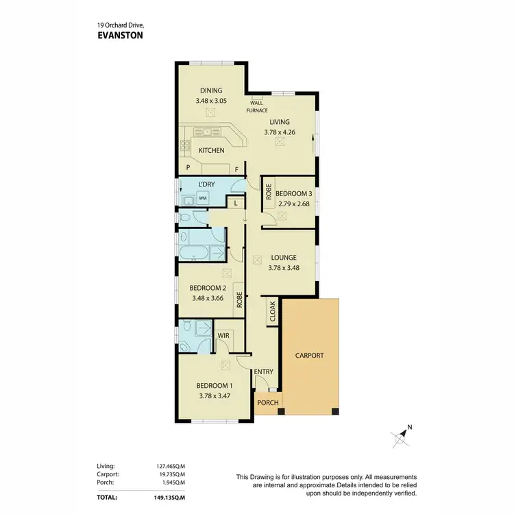 Floorplan of Homely house listing, 19 Orchard Drive, Evanston SA 5116