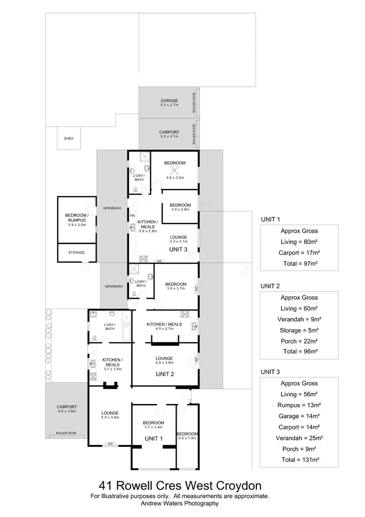 Floorplan of Homely block of units listing, 41 Rowell Crescent, West Croydon SA 5008
