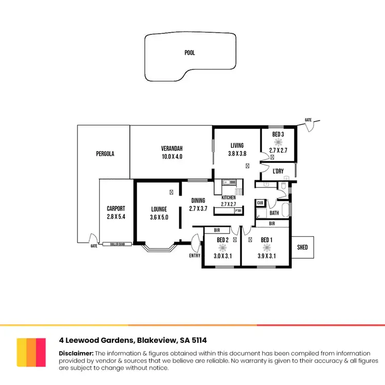 Floorplan of Homely house listing, 4 Leewood Gardens, Blakeview SA 5114