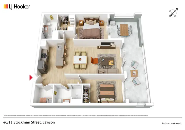 Floorplan of Homely apartment listing, 46/11 Stockman Avenue, Lawson ACT 2617