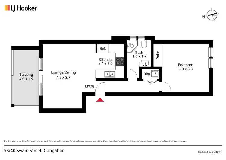 Floorplan of Homely apartment listing, 58/40 Swain Street, Gungahlin ACT 2912