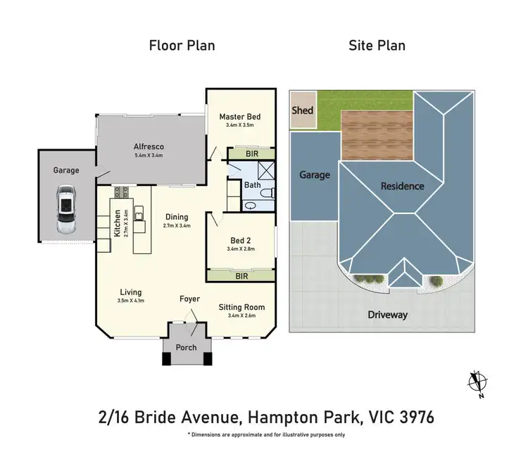 Floorplan of Homely unit listing, 2/16 Bride Avenue, Hampton Park VIC 3976