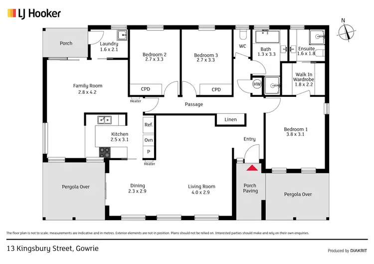 Floorplan of Homely house listing, 13 Kingsbury Street, Gowrie ACT 2904