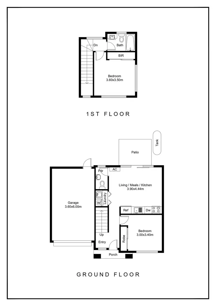Floorplan of Homely townhouse listing, 2/155 Rathcown Road, Reservoir VIC 3073