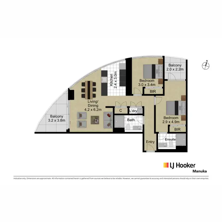 Floorplan of Homely apartment listing, 1711/2 Furzer Street, Phillip ACT 2606