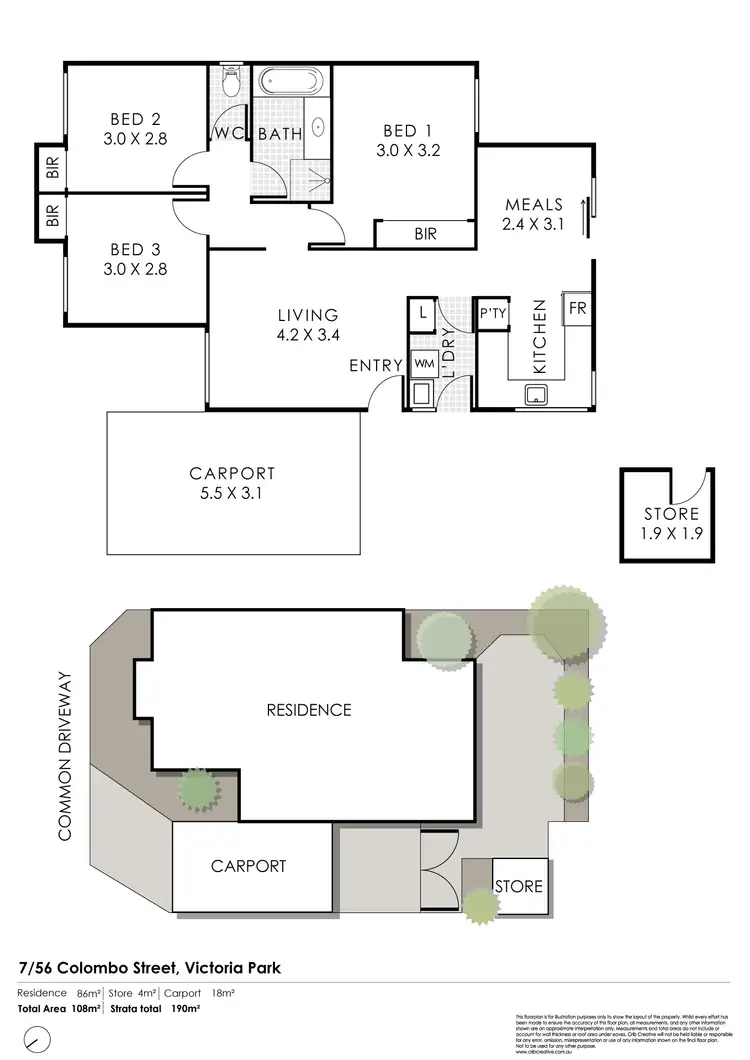 Floorplan of Homely villa listing, 7/56 Colombo Street, Victoria Park WA 6100