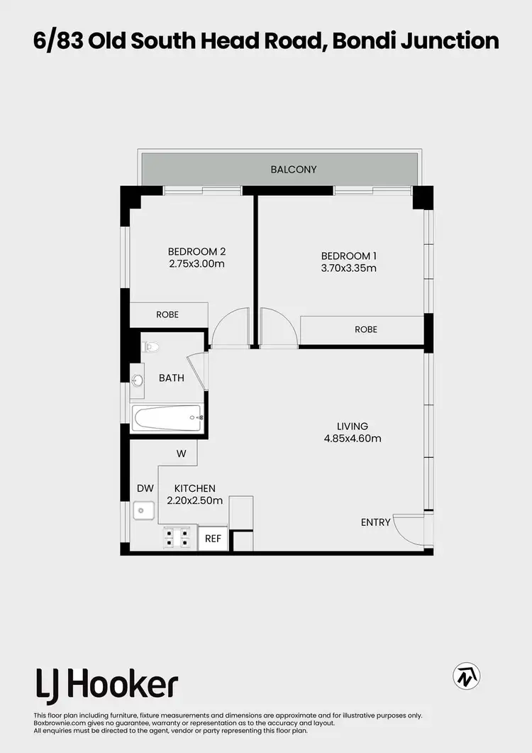 Floorplan of Homely apartment listing, 6/83 Old South Head Road, Bondi Junction NSW 2022