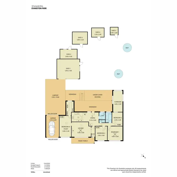 Floorplan of Homely house listing, 32 Sunnyside Drive, Evanston Park SA 5116