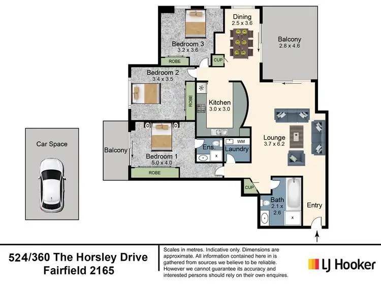 Floorplan of Homely unit listing, 524/360-364 The Horsley Drive, Fairfield NSW 2165