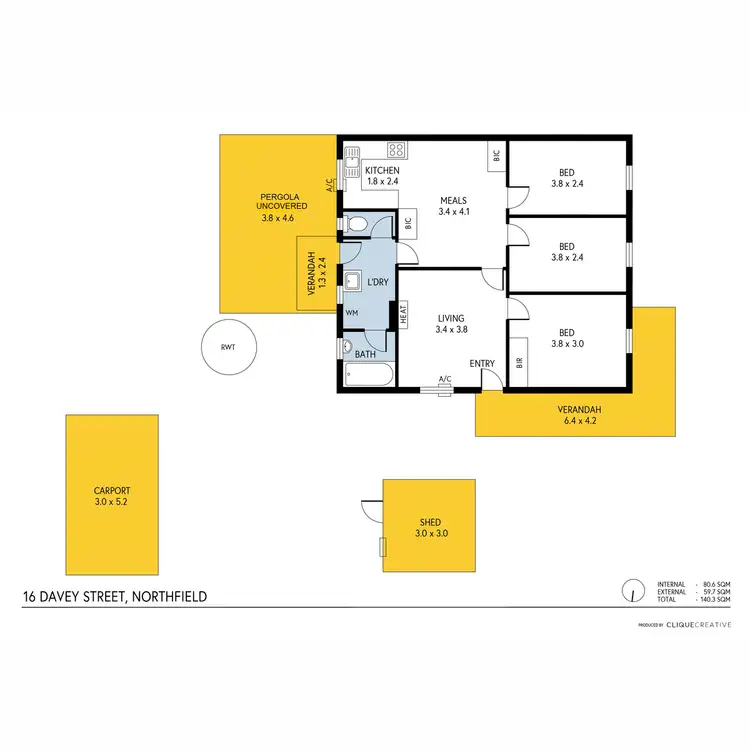 Floorplan of Homely house listing, 16 Davey Street, Northfield SA 5085