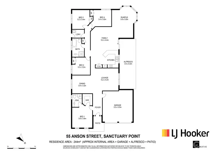 Floorplan of Homely house listing, 55 Anson Street, Sanctuary Point NSW 2540