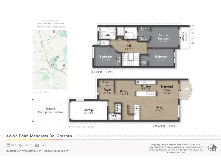 Floorplan of Homely townhouse listing, 42/85 Palm Meadows Drive, Carrara QLD 4211
