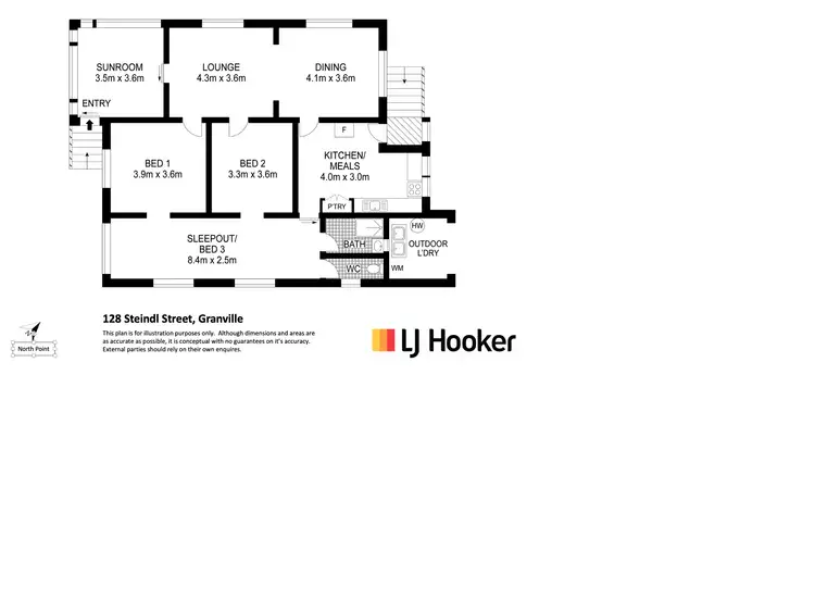 Floorplan of Homely house listing, 128 Steindl Street, Granville QLD 4650