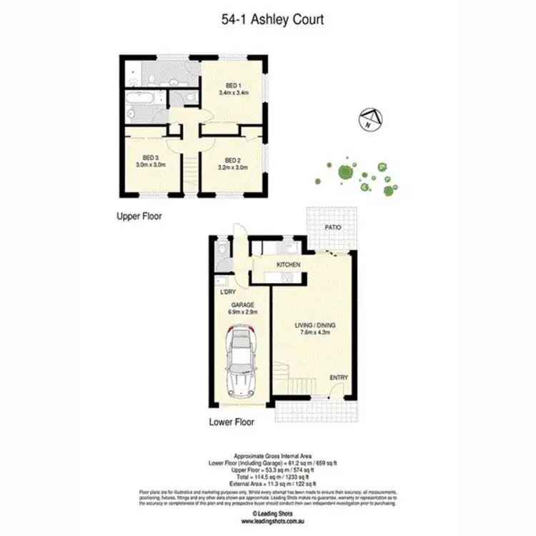Floorplan of Homely townhouse listing, 54/1 Ashley Court, Kallangur QLD 4503