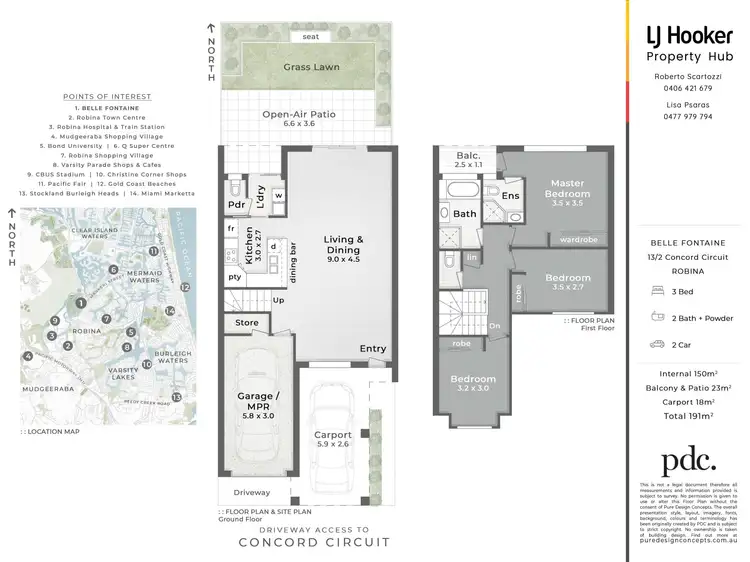 Floorplan of Homely townhouse listing, 13/2 Concord Circuit, Robina QLD 4226