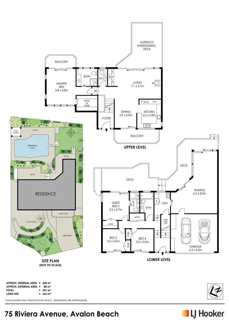 Floorplan of Homely house listing, 75 Riviera Avenue, Avalon Beach NSW 2107