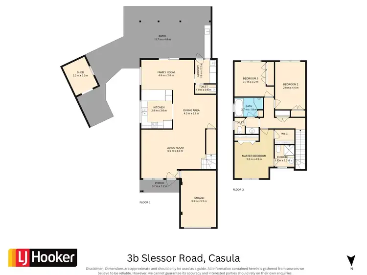 Floorplan of Homely semi-detached listing, 3B Slessor Road, Casula NSW 2170