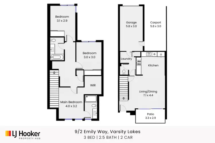Floorplan of Homely townhouse listing, 9/2 Emily Way, Varsity Lakes QLD 4227