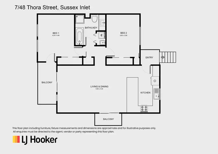 Floorplan of Homely unit listing, 7/48 Thora Street, Sussex Inlet NSW 2540