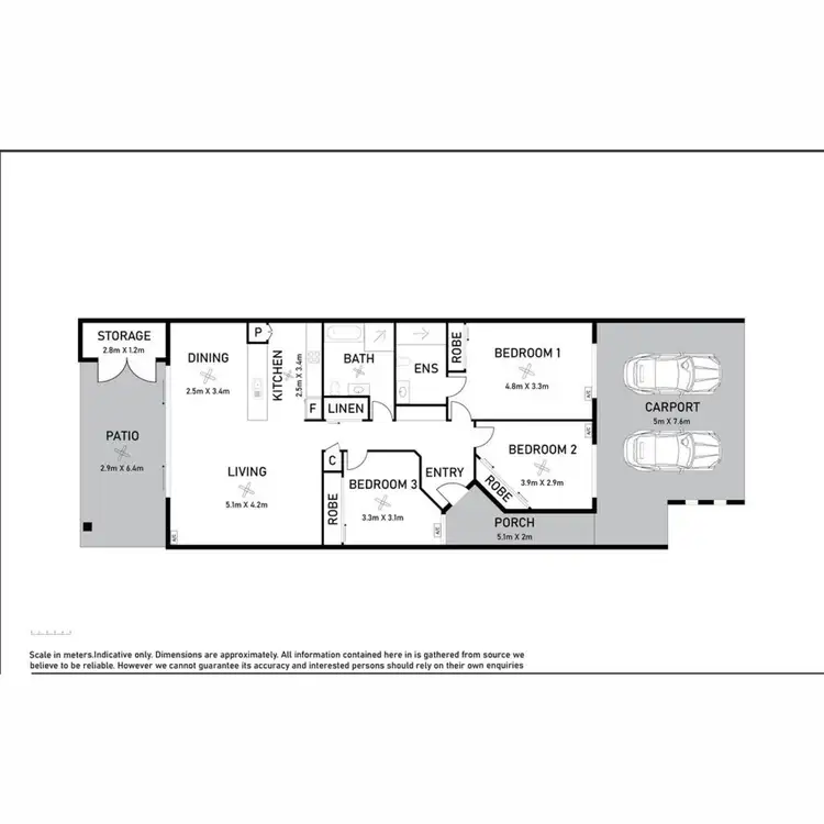 Floorplan of Homely unit listing, 2/10 Scott Court, Farrar NT 830