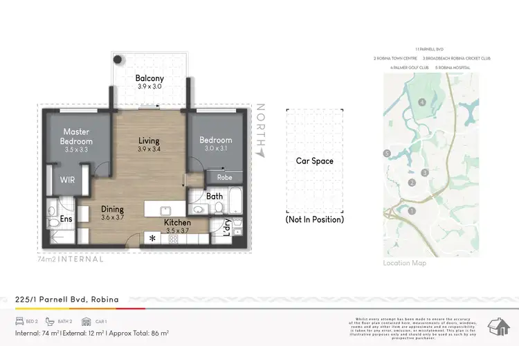 Floorplan of Homely unit listing, 225/1-25 Parnell Boulevard, Robina QLD 4226