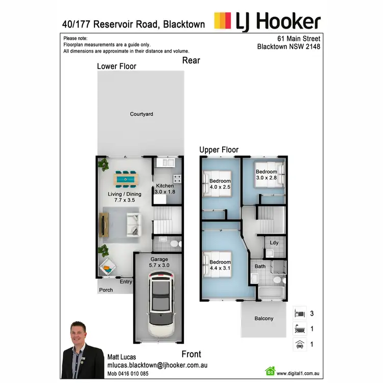 Floorplan of Homely townhouse listing, 40/177 Reservoir Road, Blacktown NSW 2148