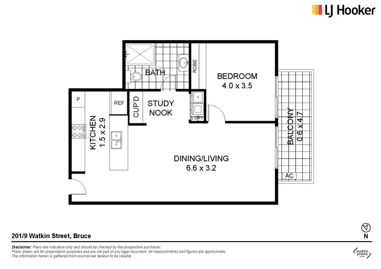 Floorplan of Homely apartment listing, 201/9 Watkin Street, Bruce ACT 2617