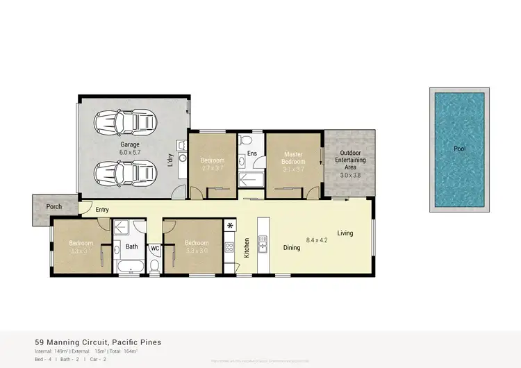 Floorplan of Homely house listing, 59 Manning Circuit, Pacific Pines QLD 4211