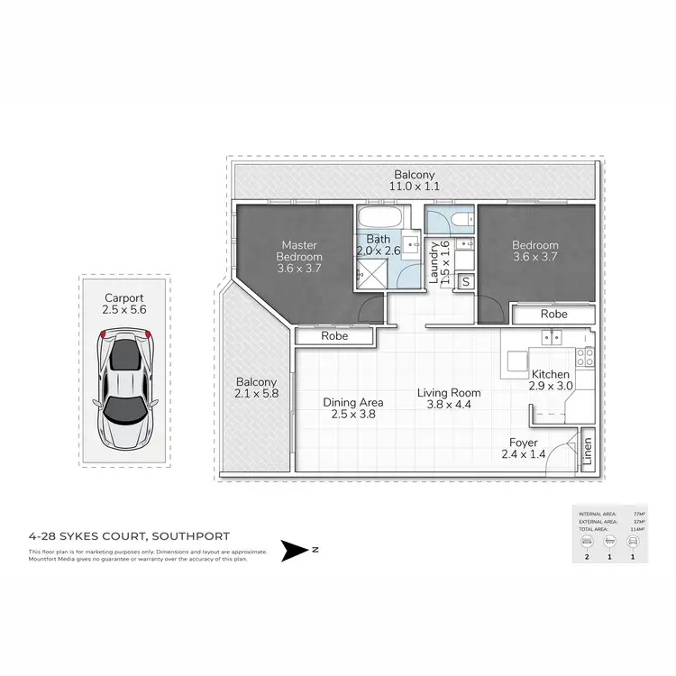 Floorplan of Homely apartment listing, 4/28 Sykes Court, Southport QLD 4215
