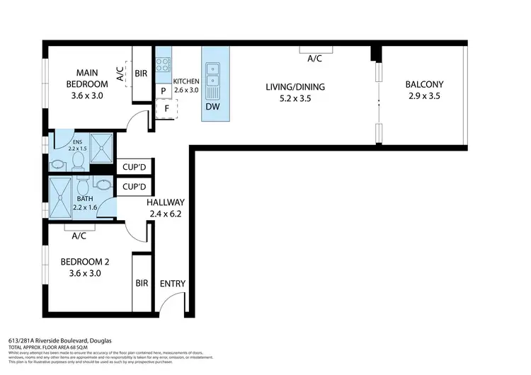 Floorplan of Homely apartment listing, 613/281A Riverside Blvd, Douglas QLD 4814