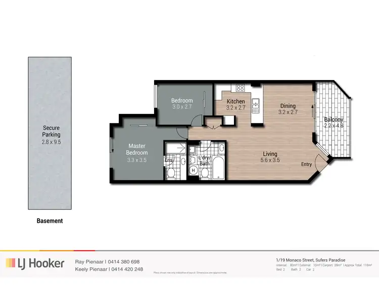 Floorplan of Homely unit listing, 1/19 Monaco Street, Surfers Paradise QLD 4217