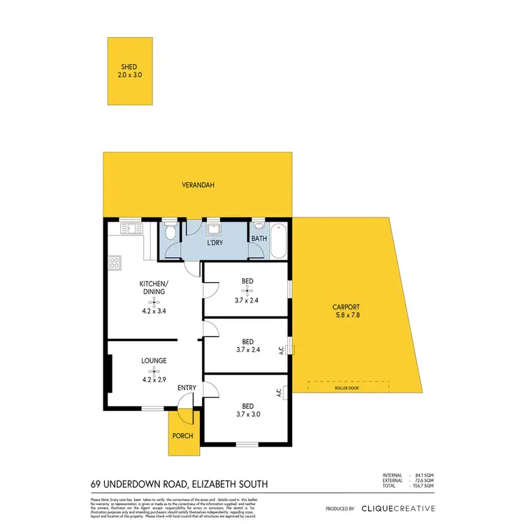Floorplan of Homely house listing, 69 Underdown Road, Elizabeth South SA 5112