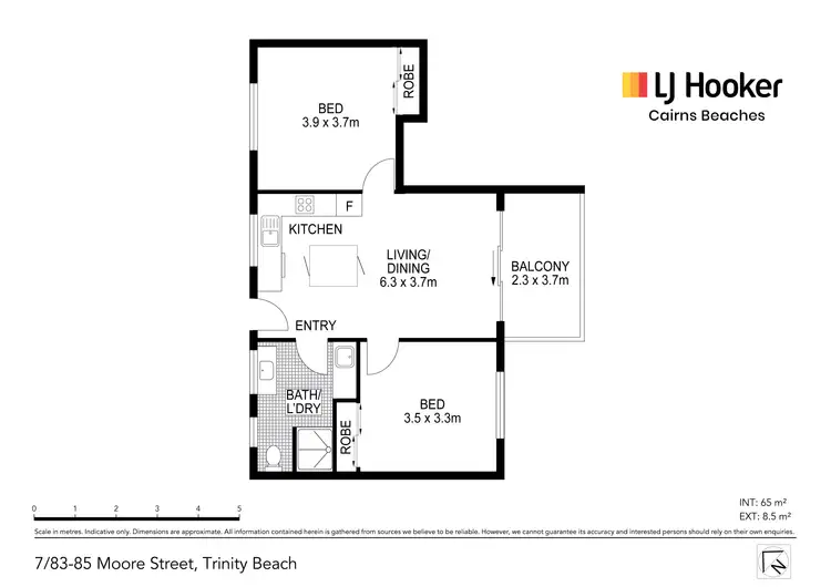 Floorplan of Homely unit listing, 7/83-85 Moore Street, Trinity Beach QLD 4879