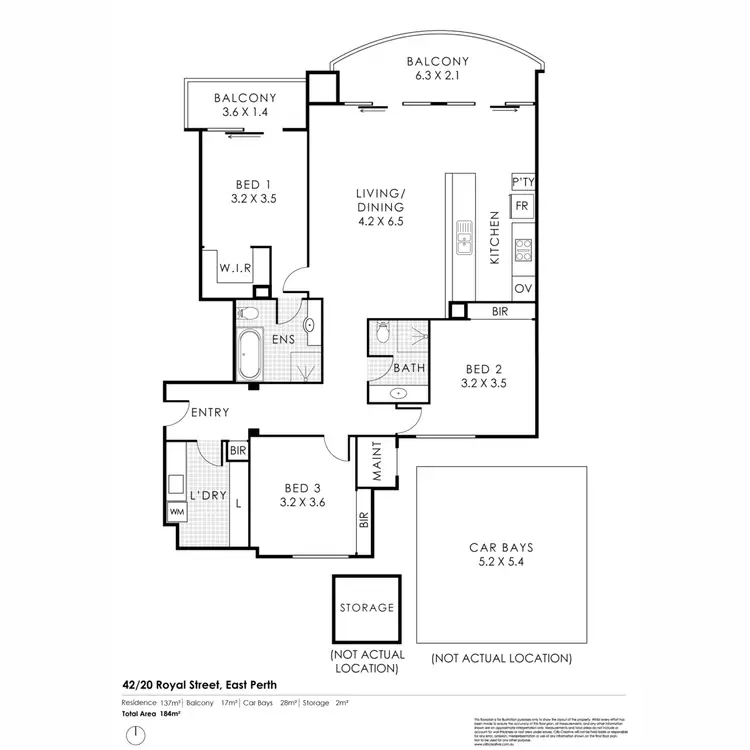 Floorplan of Homely apartment listing, 42/20 Royal Street, East Perth WA 6004