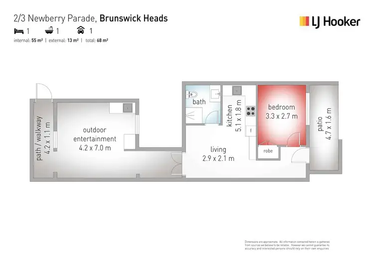 Floorplan of Homely apartment listing, 2/3 Newberry Parade, Brunswick Heads NSW 2483
