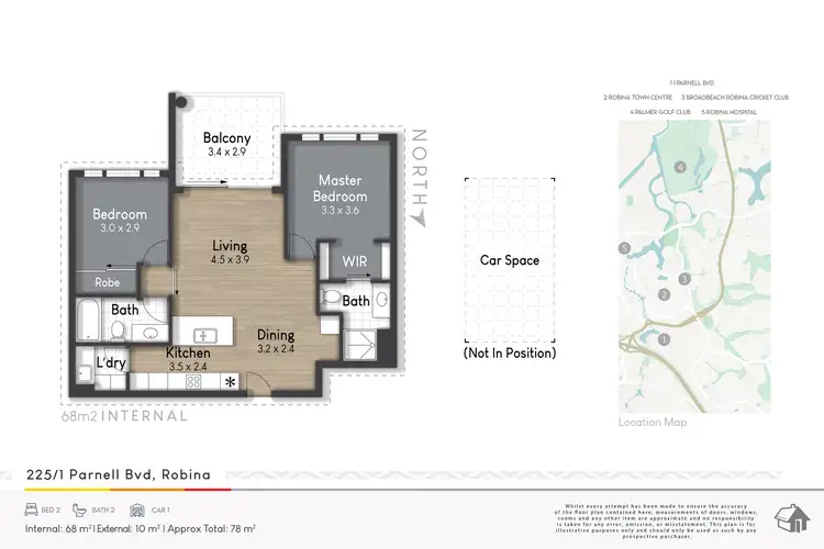 Floorplan of Homely apartment listing, 244/1-25 Parnell?Boulevard, Robina QLD 4226