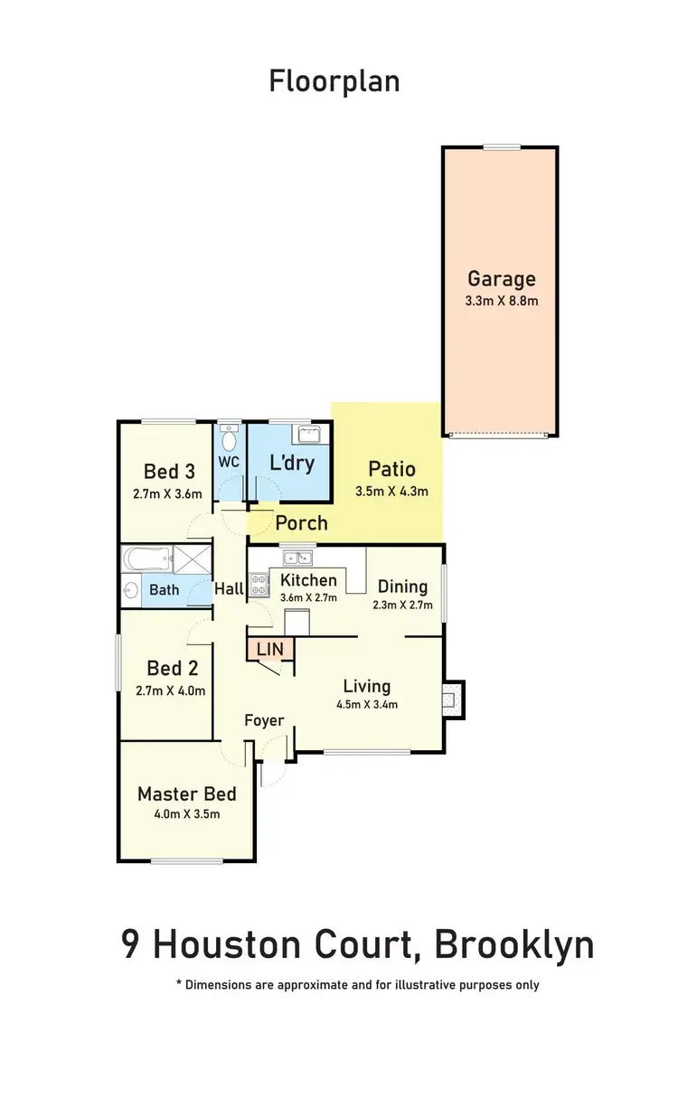 Floorplan of Homely house listing, 9 Houston Court, Brooklyn VIC 3012