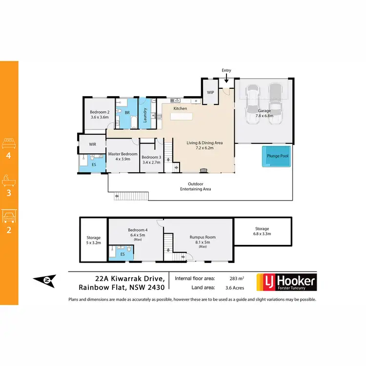 Floorplan of Homely rural property listing, 22A Kiwarrak Drive, Rainbow Flat NSW 2430