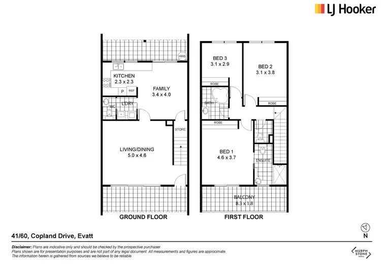 Floorplan of Homely townhouse listing, 41/60 Copland Drive, Evatt ACT 2617