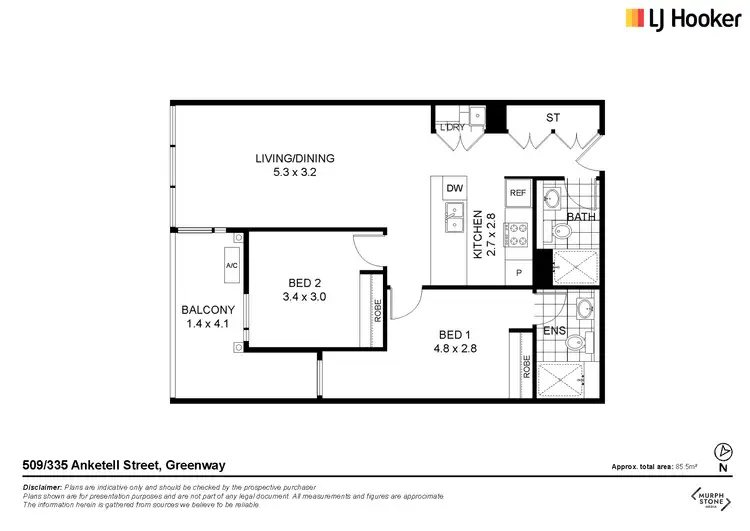 Floorplan of Homely apartment listing, 509/335 Anketell Street, Greenway ACT 2900