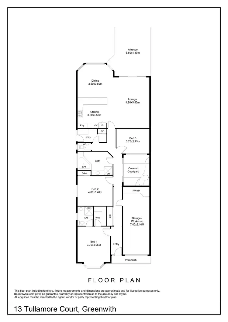 Floorplan of Homely house listing, 13 Tullamore Court, Greenwith SA 5125