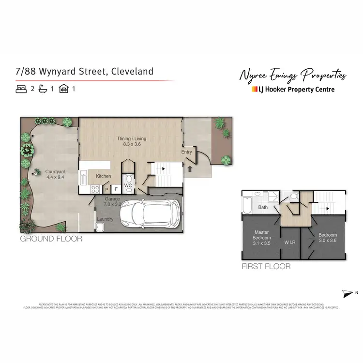 Floorplan of Homely townhouse listing, 7/88 Wynyard Street, Cleveland QLD 4163