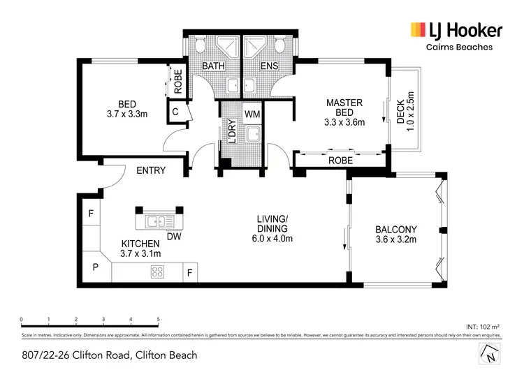 Floorplan of Homely unit listing, 807/44-62 Clifton Road, Clifton Beach QLD 4879