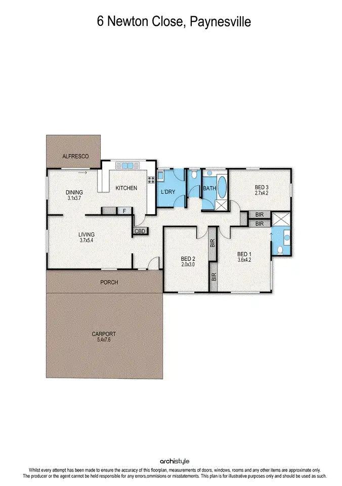 Floorplan of Homely house listing, 6 Newton Close, Paynesville VIC 3880