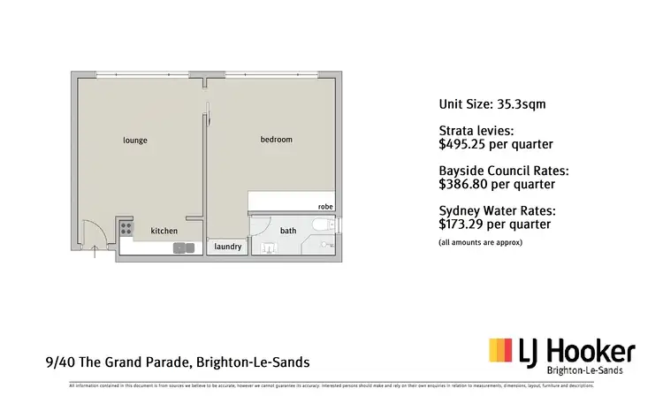 Floorplan of Homely unit listing, 9/40 The Grand Parade, Brighton-Le-Sands NSW 2216