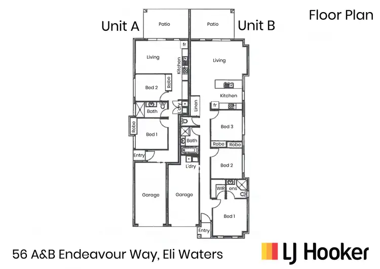 Floorplan of Homely semi-detached listing, 56 Endeavour Way, Eli Waters QLD 4655