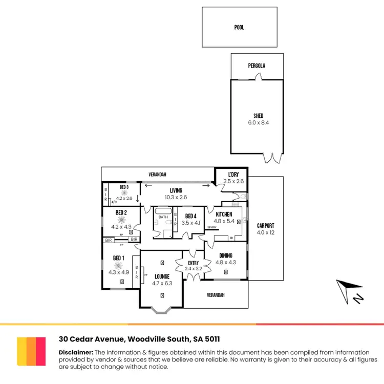 Floorplan of Homely house listing, 30 Cedar Avenue, Woodville South SA 5011