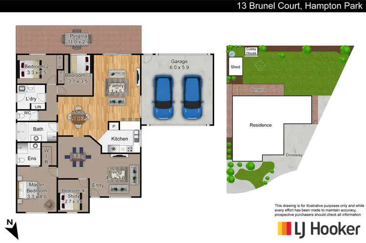 Floorplan of Homely house listing, 13 Brunel Court, Hampton Park VIC 3976