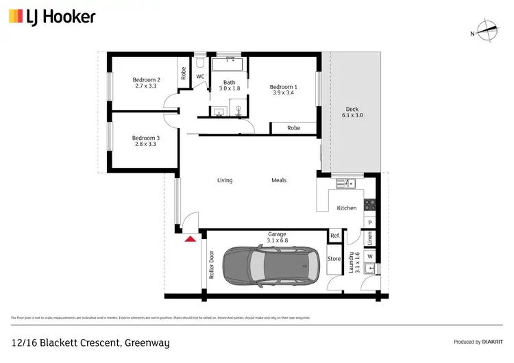 Floorplan of Homely townhouse listing, 12/16 Blackett Crescent, Greenway ACT 2900