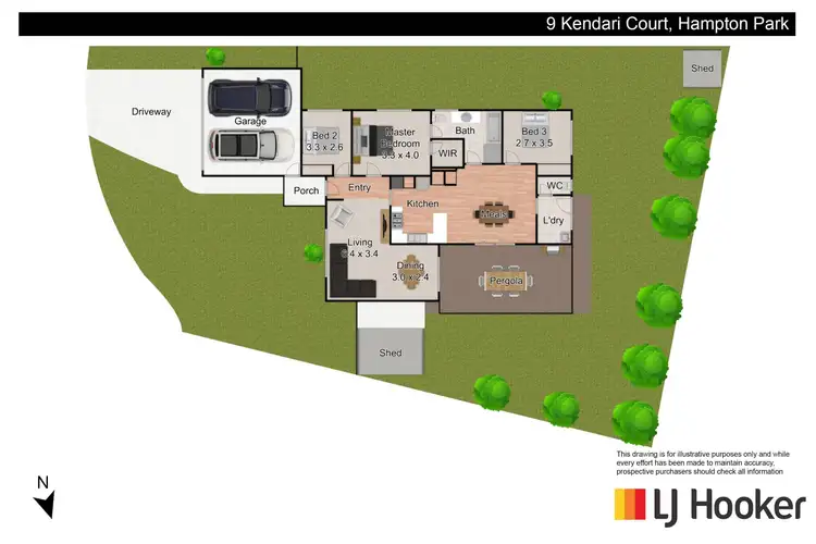 Floorplan of Homely house listing, 9 Kendari Court, Hampton Park VIC 3976